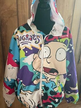 Nickelodeon Pink Teal Black Logo Patch Jacket